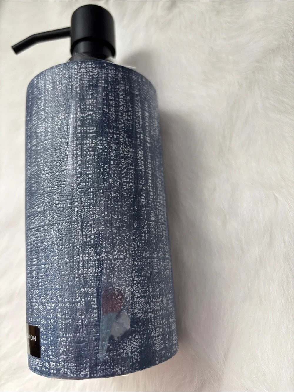 Halston Home Soap Dispenser,resin,plastic pump, cylindrical shape,bath,kitchen